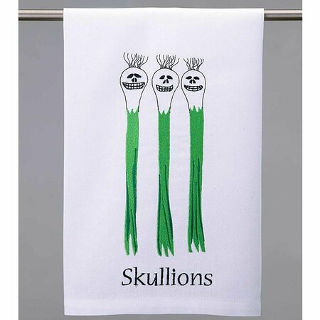 TARIFA 16 x 25 in. Skullions Kitchen Towel, White, 4PK TA3691721